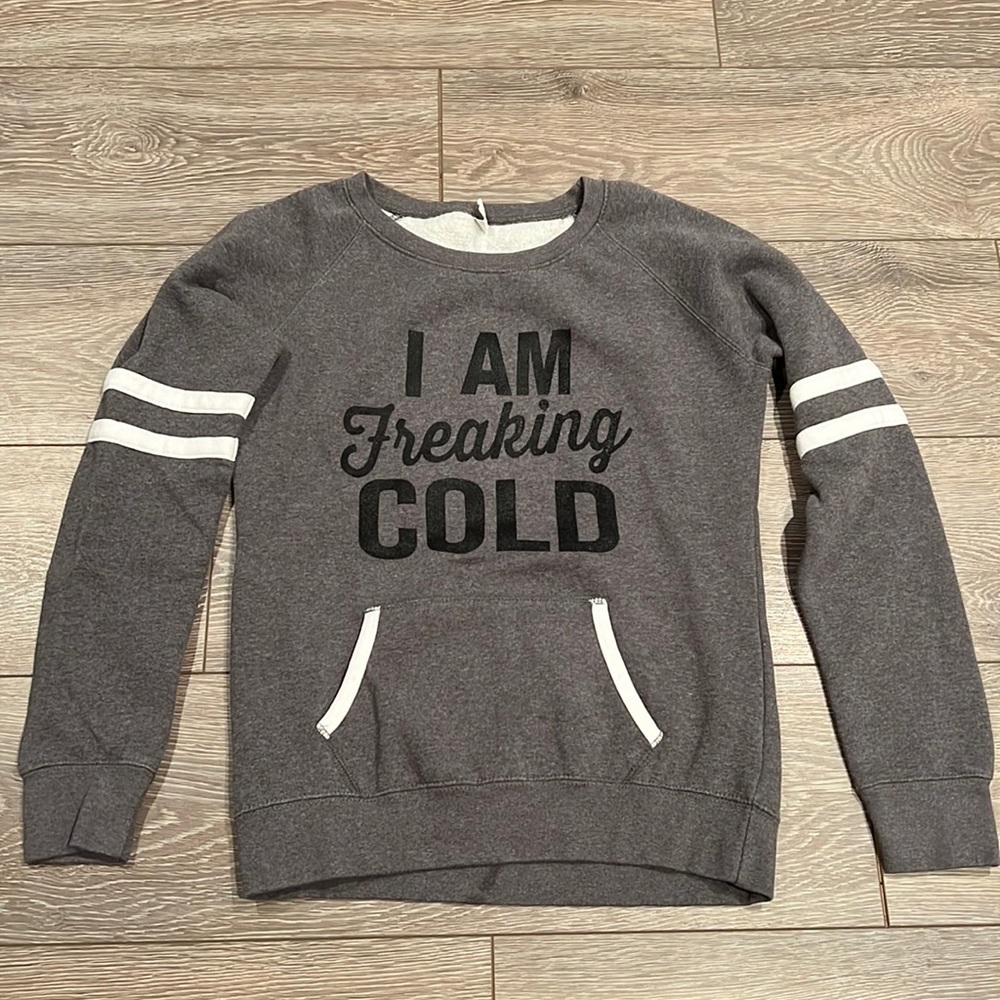 Freaking Cold Sweatshirt, Charcoal, Size Small